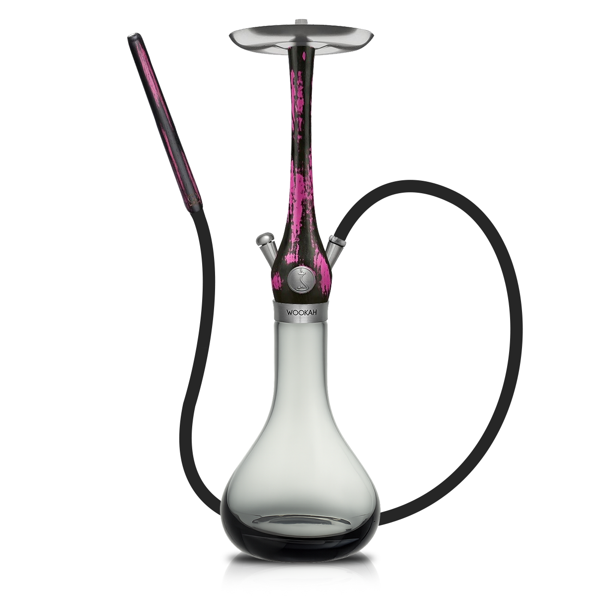 Wookah 黑色粉色烟雾柔顺水烟壶
