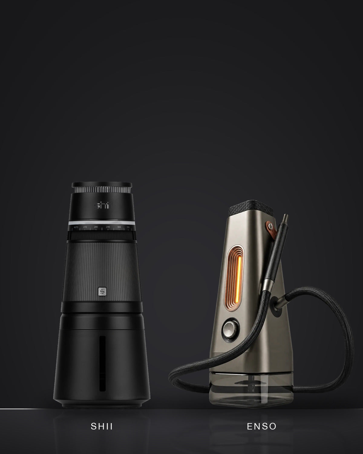 Shii and Enso all-in-one electric hookahs side by side