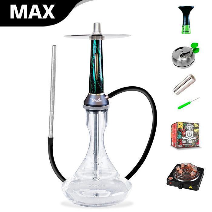 Nova Smoke Split Hookah - Black Green - shishagear - UK Shisha Hookah Black Friday