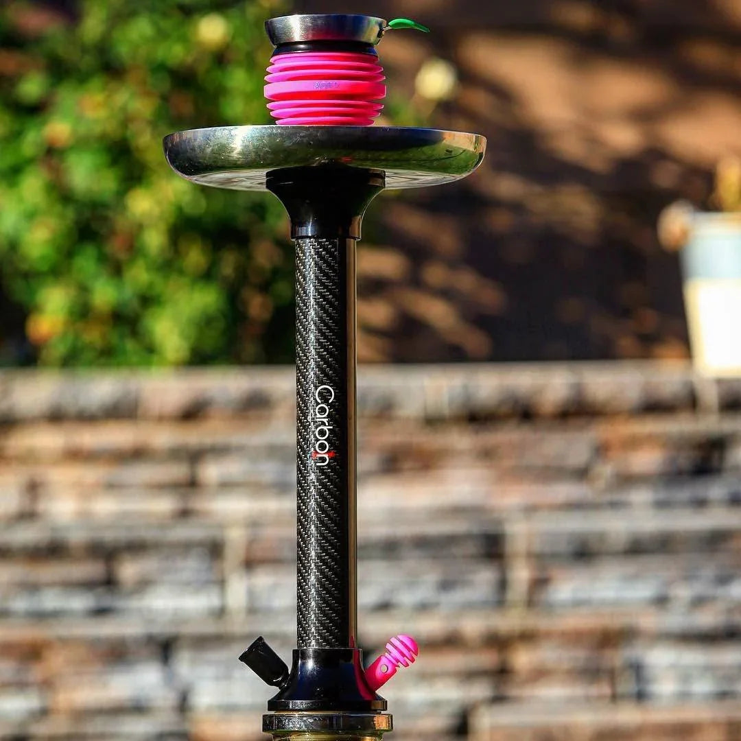 Apple on Top Carbon1 Fiber Shisha Stem Black - shishagear london uk