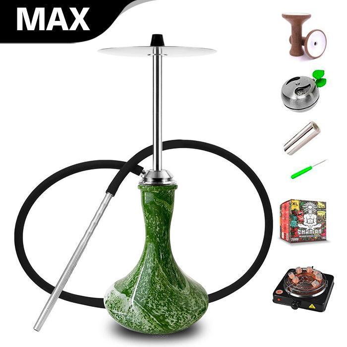 Aeon Vyro Versa Steel Shisha with Vessel Glass Base - shishagear - UK Shisha Hookah Black Friday