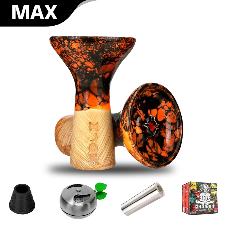 Moon Phunnel Bowl - Marble Orange Black