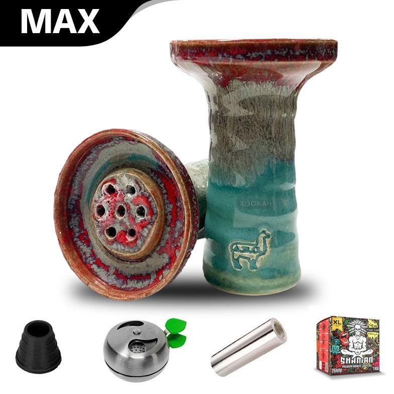 Alpaca Medium Apache Bowl - Aqua Red - shishagear - UK Shisha Hookah Black Friday