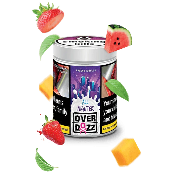 OverDozz All Nighter (Tutti Fruti & Mint) Flavour - shishagear - UK Shisha Hookah Black Friday