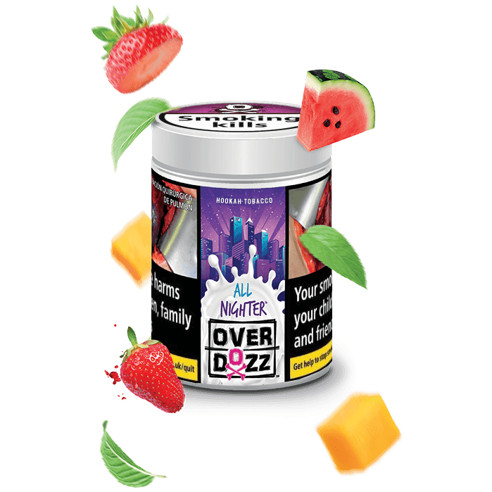 OverDozz All Nighter (Tutti Fruti & Mint) Flavour - shishagear - UK Shisha Hookah Black Friday