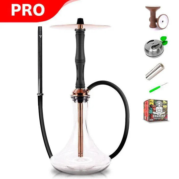 Vyro Versa with V4 Poly Black Sleeve &amp; Blow Off Hookah Set - Rose - shishagear - UK Shisha Hookah