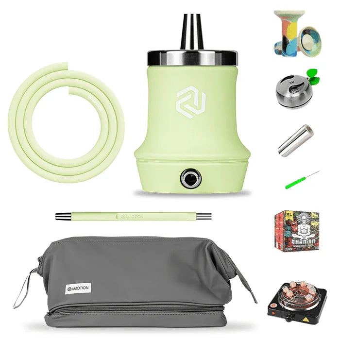 Amotion Roam Travel Shisha Set - Lime - shishagear - UK Shisha Hookah