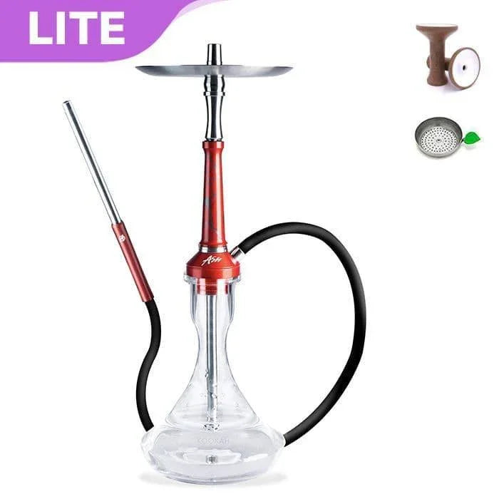 Ash Wood Atomic Hookah - Candy Red Splash - shishagear - UK Shisha Hookah Black Friday