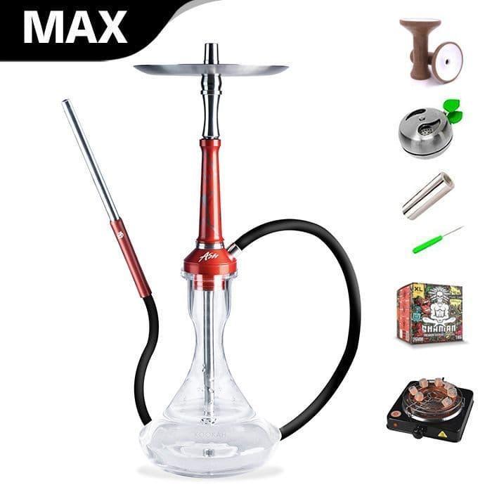 Ash Wood Atomic Hookah - Candy Red Splash - shishagear - UK Shisha Hookah Black Friday