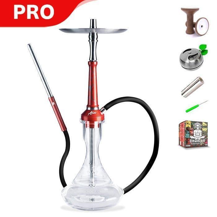 Ash Wood Atomic Hookah - Candy Red Splash - shishagear - UK Shisha Hookah Black Friday