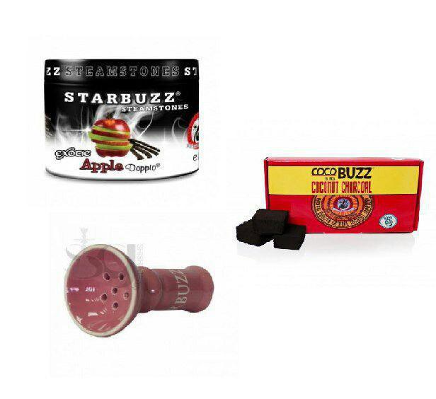 Starbuzz Steam Stone with Ceramic Bowl and 15pcs Coconut Charcoal - shishagear - UK Shisha Hookah Black Friday