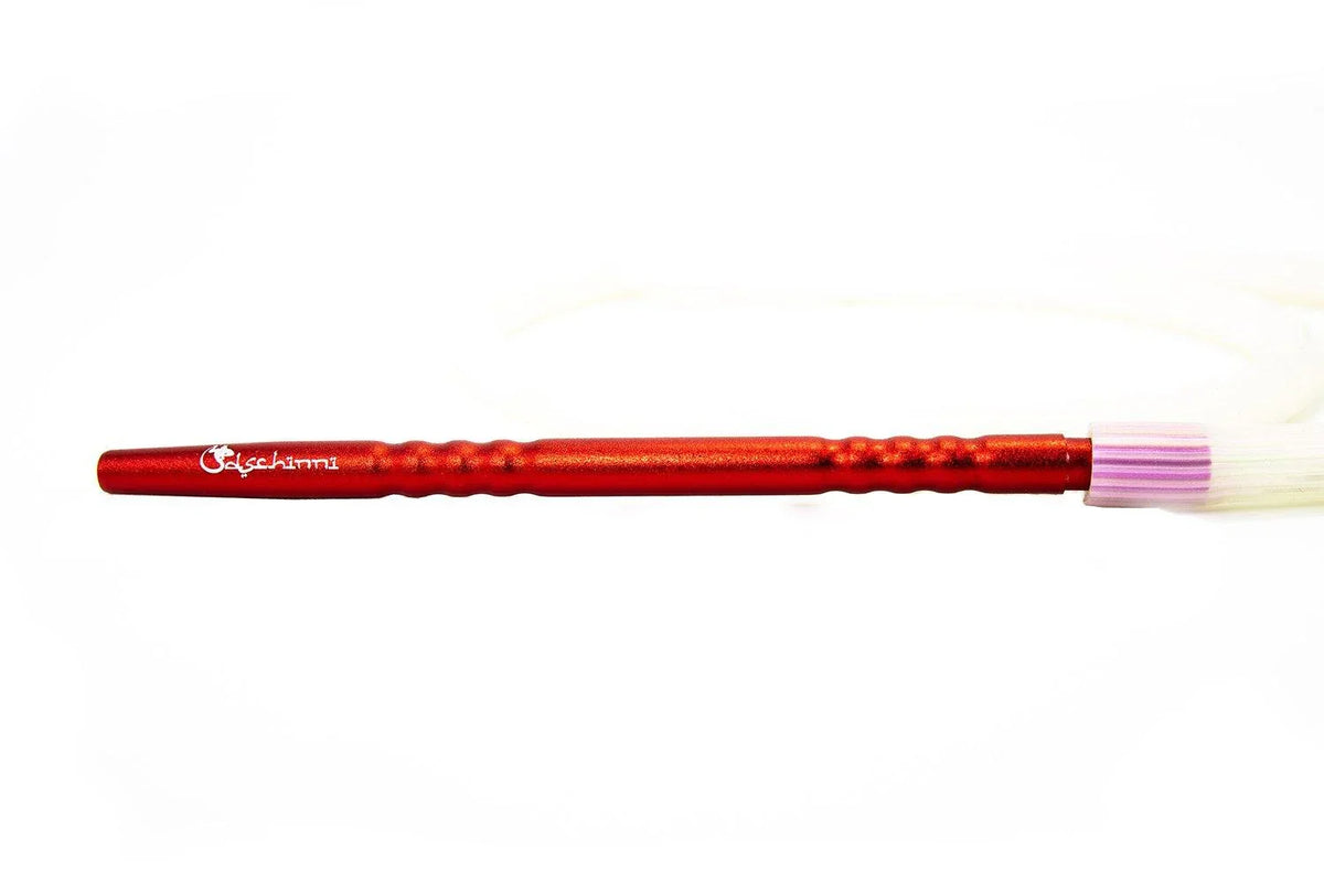 Dschinni Candyhose Silver Shiny with Aluminium Red Mouthpiece - shishagear - UK Shisha Hookah Black Friday