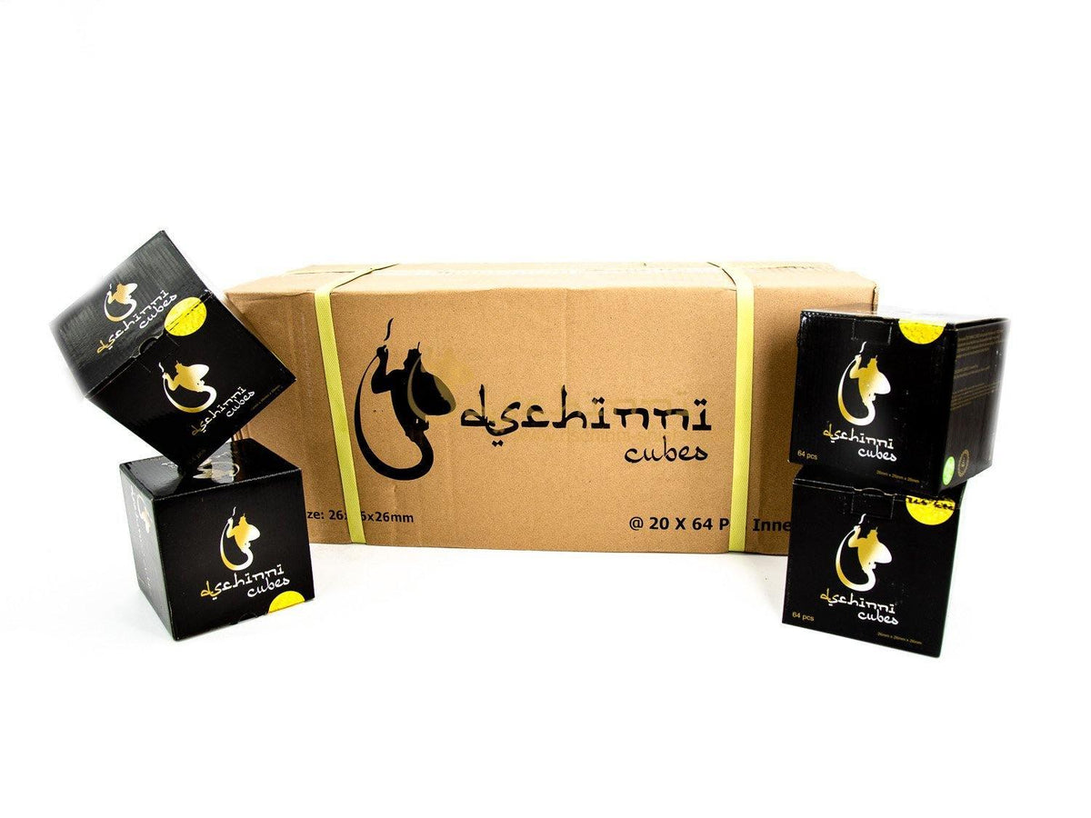 Dschinni Coconut Charcoal Cubes Box 20kg - shishagear - UK Shisha Hookah Black Friday