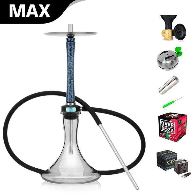 Ash Wood Hookah Haze Jungle Shisha Set - Blue - shishagear - UK