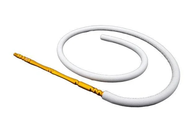 Dschinni Leather Hose Set - White Gold - shishagear - UK Shisha Hookah Black Friday