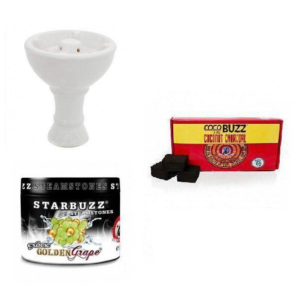 Starbuzz Steam Stone with Vortex Goliath Bowl and 15pc Coconut Charcoal - shishagear - UK Shisha Hookah Black Friday