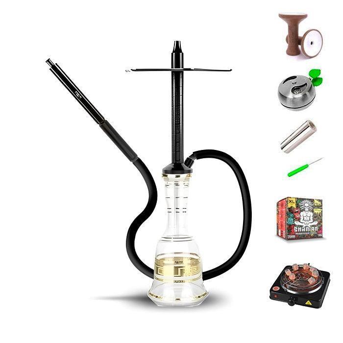 HJ SAOCCA Hookah with Bohemian Base Shisha Set - Black - shishagear - UK Shisha Hookah