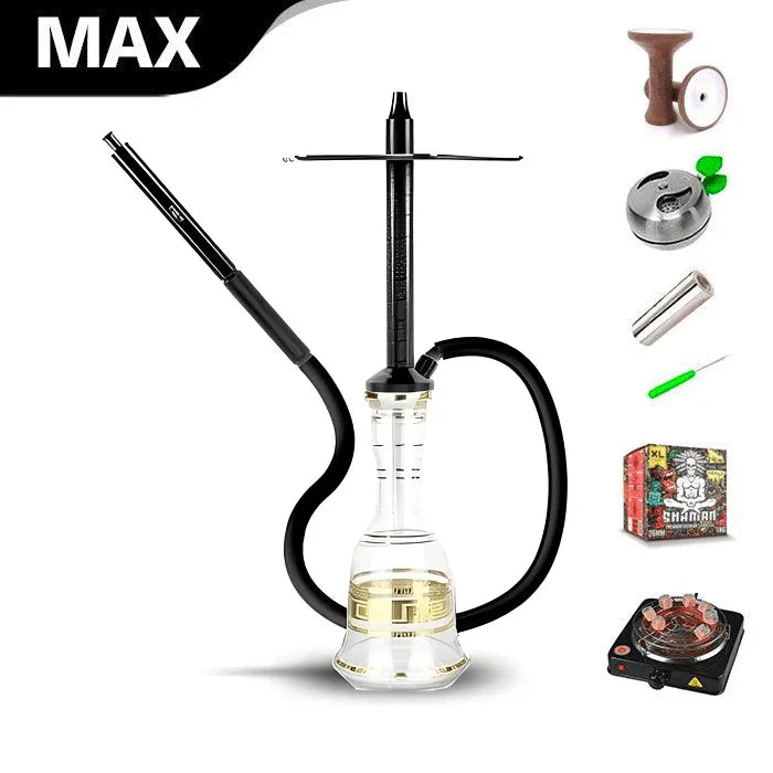 HJ SAOCCA Hookah with Bohemian Base Shisha Set - Black - shishagear - UK Shisha Hookah