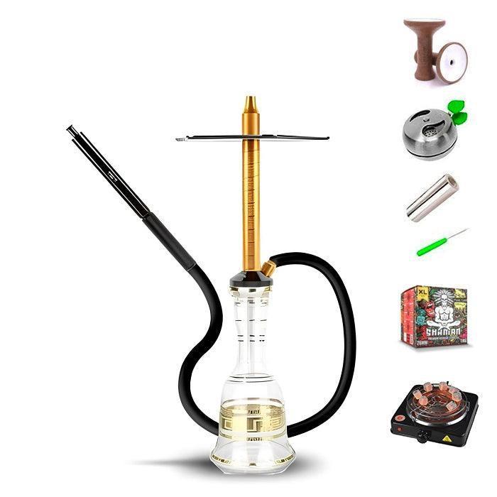 HJ SAOCCA Hookah with Bohemian Base Shisha Set - Gold Black - shishagear - UK Shisha Hookah
