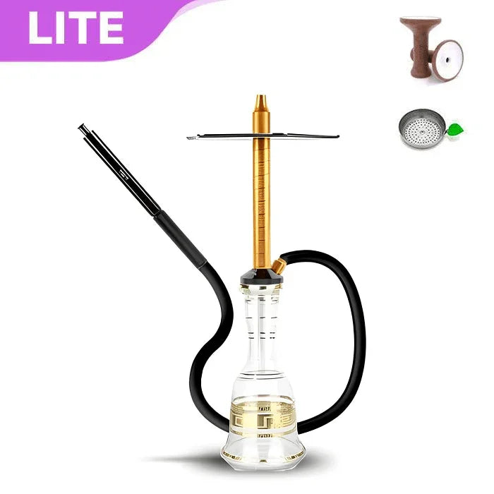 HJ SAOCCA Hookah with Bohemian Base Shisha Set - Gold Black - shishagear - UK Shisha Hookah