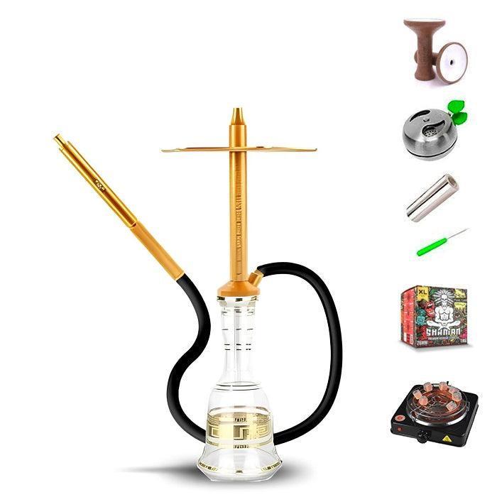 HJ SAOCCA Hookah with Bohemian Base Shisha Set - Gold - shishagear - UK Shisha Hookah