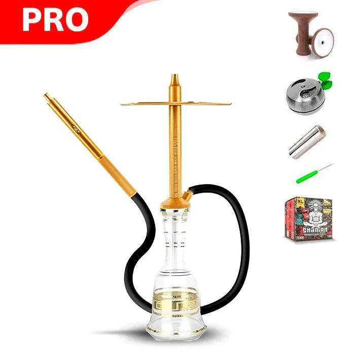 HJ SAOCCA Hookah with Bohemian Base Shisha Set - Gold - shishagear - UK Shisha Hookah