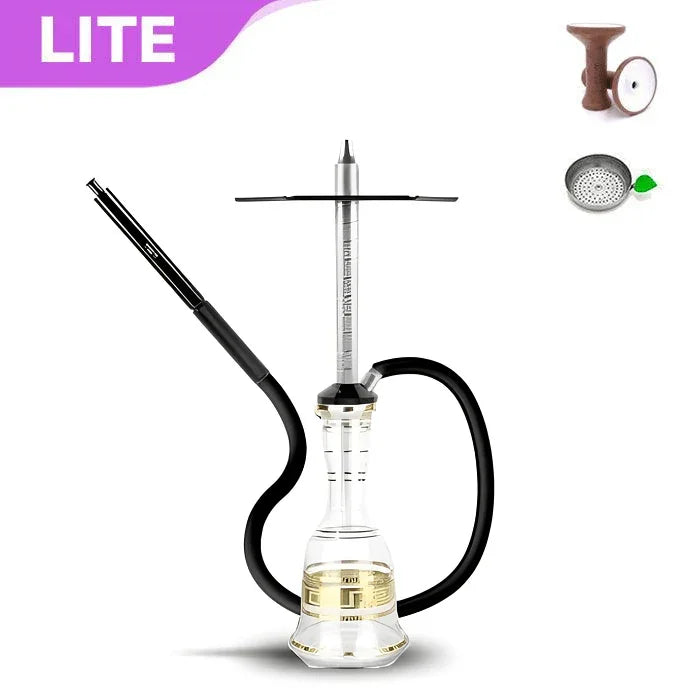 HJ SAOCCA Hookah with Bohemian Base Shisha Set - Silver Black - shishagear - UK Shisha Hookah