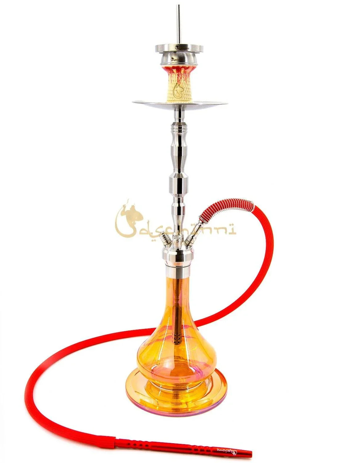 Dschinni Botan Gold Hookah Set (Red-Orange) - shishagear - UK Shisha Hookah Black Friday