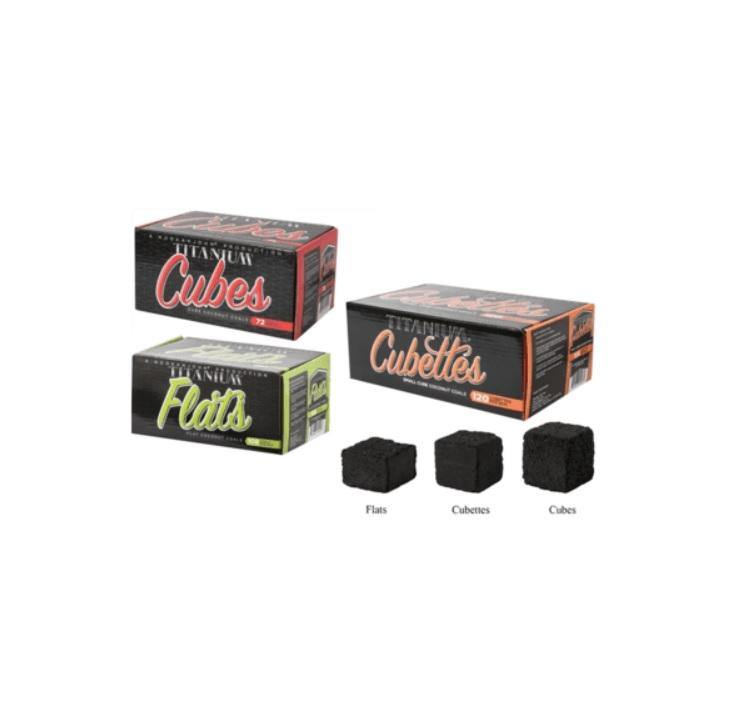 HJ Titanium Coconut Charcoal Pack (Cubes, Cubettes & Flats) - shishagear - UK