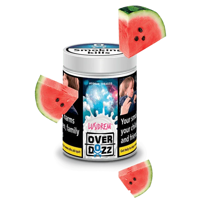 OverDozz Lusidrem (Watermelon and Mint) Flavour - shishagear - UK Shisha Hookah Black Friday