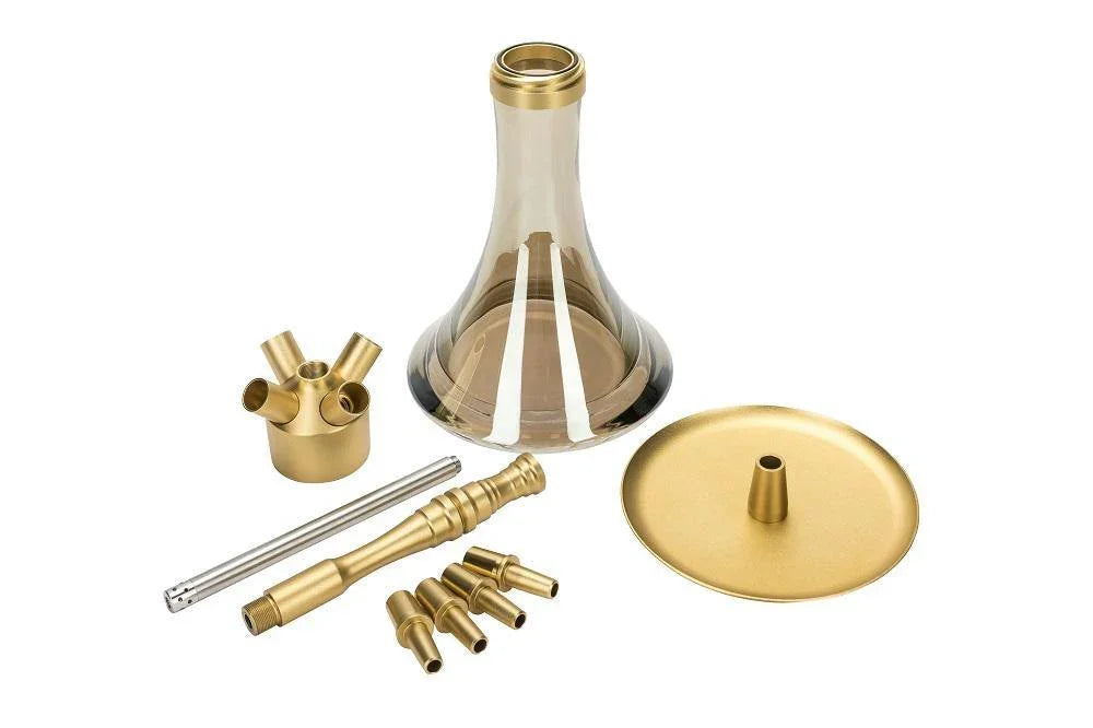 MOE'S WANTED M2 Aluminium Gold MattHookah Set - shishagear - UK