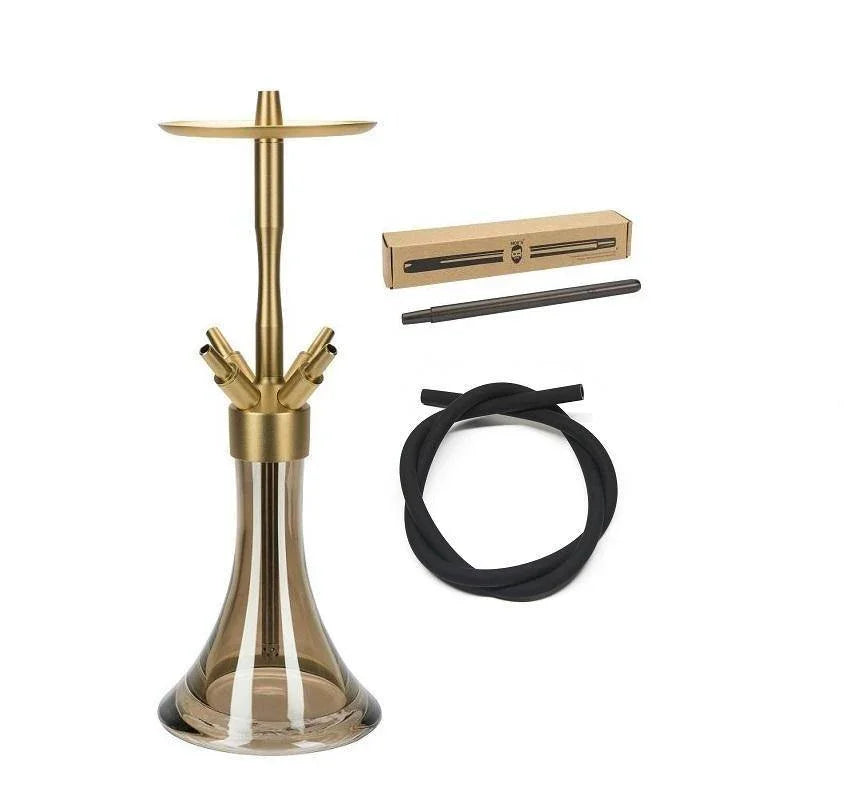MOE'S WANTED M1 Aluminium Gold Matt Hookah Bundle Set - shishagear - UK