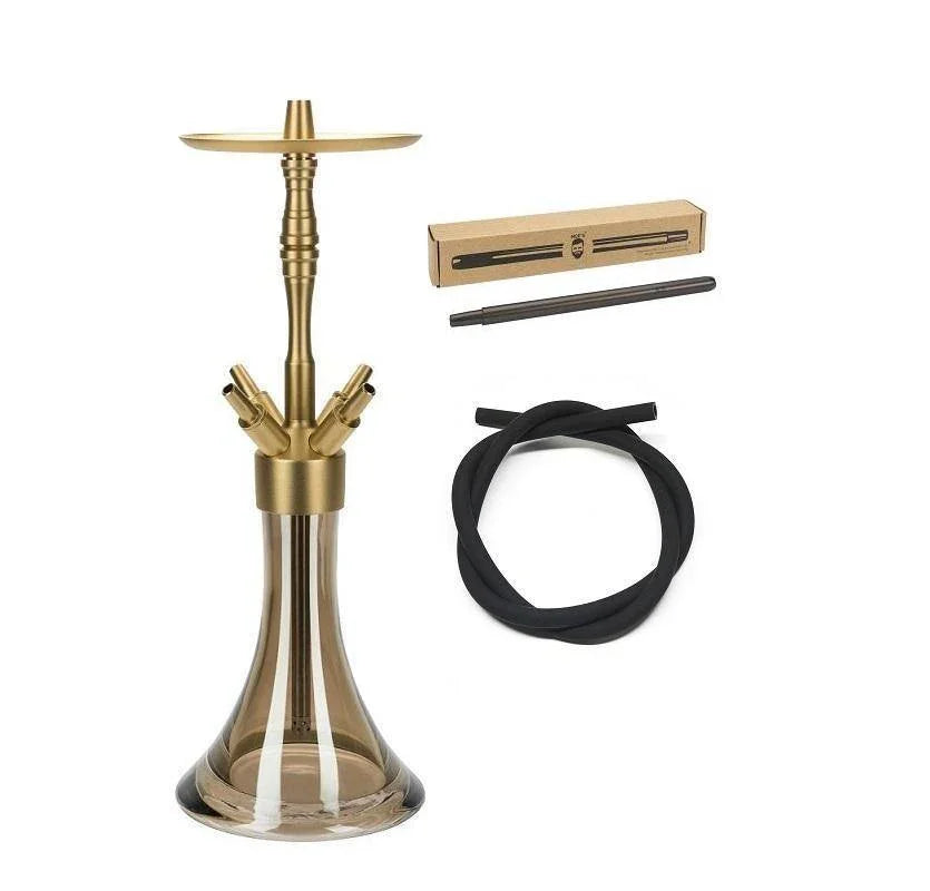 MOE'S WANTED M2 Aluminium Gold Matt Hookah Set - shishagear - UK