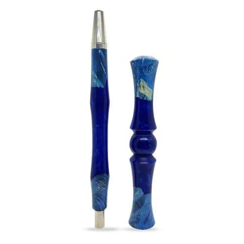 Marowood Matt Pear Simple M Sleeve &amp; Mouthpiece Set - Blue Stabwood - shishagear - UK