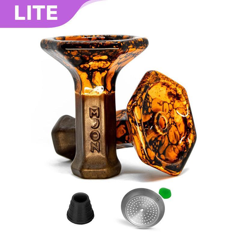 Moon Grand Phunnel V2 Bowl - Marble Orange Black - shishagear - UK Shisha Hookah Black Friday