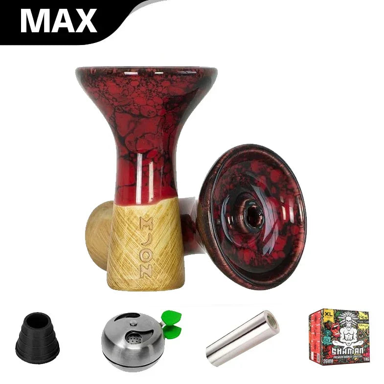 Moon Phunnel Bowl - Marble Red Black