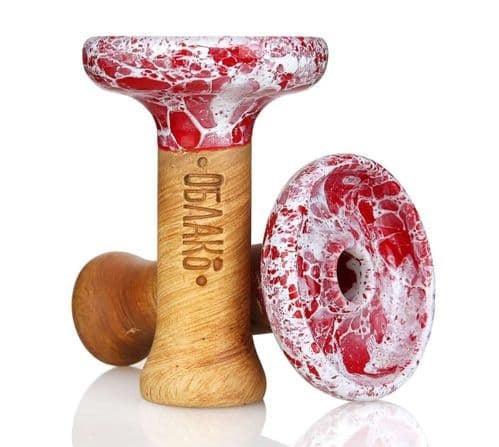 Oblako Phunnel L Glaze Bowl - Marble Dark Red (65) - shishagear - UK Shisha Hookah Black Friday