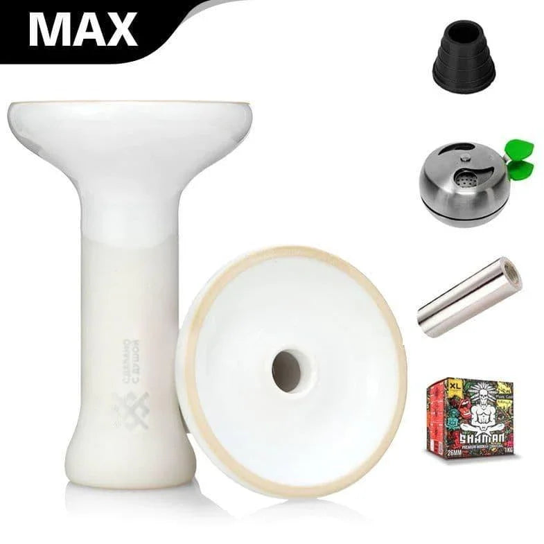 Oblako X Doosha Phunnel Bowl - White + FREE Oblako Flow Bowl - shishagear - UK Shisha Hookah Black Friday