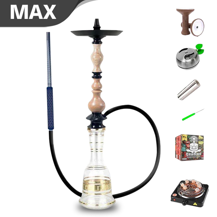 Regal Hookah King With Boho Base - Pinewood