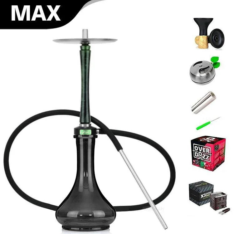 Ash Wood Hookah Haze Mist Shisha Set - Green - shishagear - UK