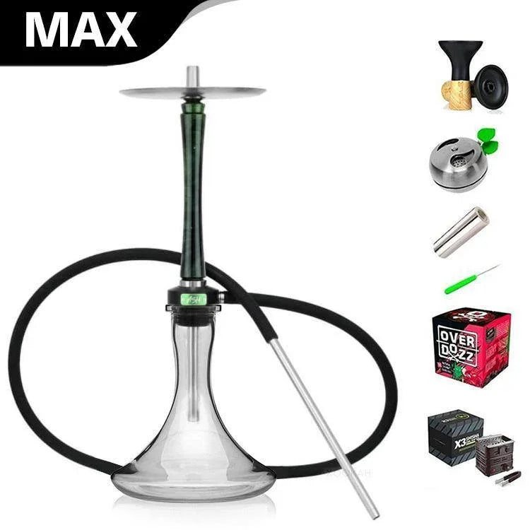Ash Wood Hookah Haze Mist Shisha Set - Green - Hookah Shisha