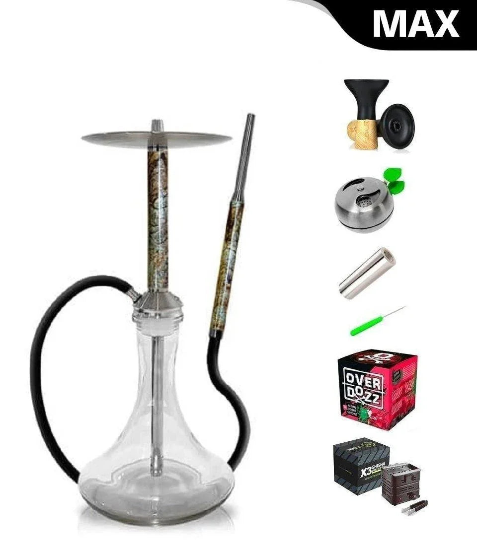 Special Hookah Stainless Steel With Base - Bidasar Brown - shishagear - UK
