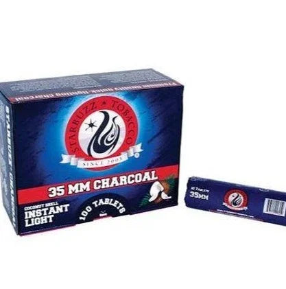 Starbuzz Premium Coconut Instant Light Charcoal 35mm 100pcs - shishagear - UK Shisha Hookah