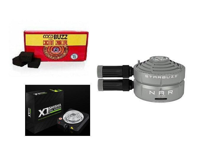Starbuzz NAR Heat Management with X1 Coal Burner and 15pcs Coconut Charcoal - shishagear - UK Shisha Hookah Black Friday