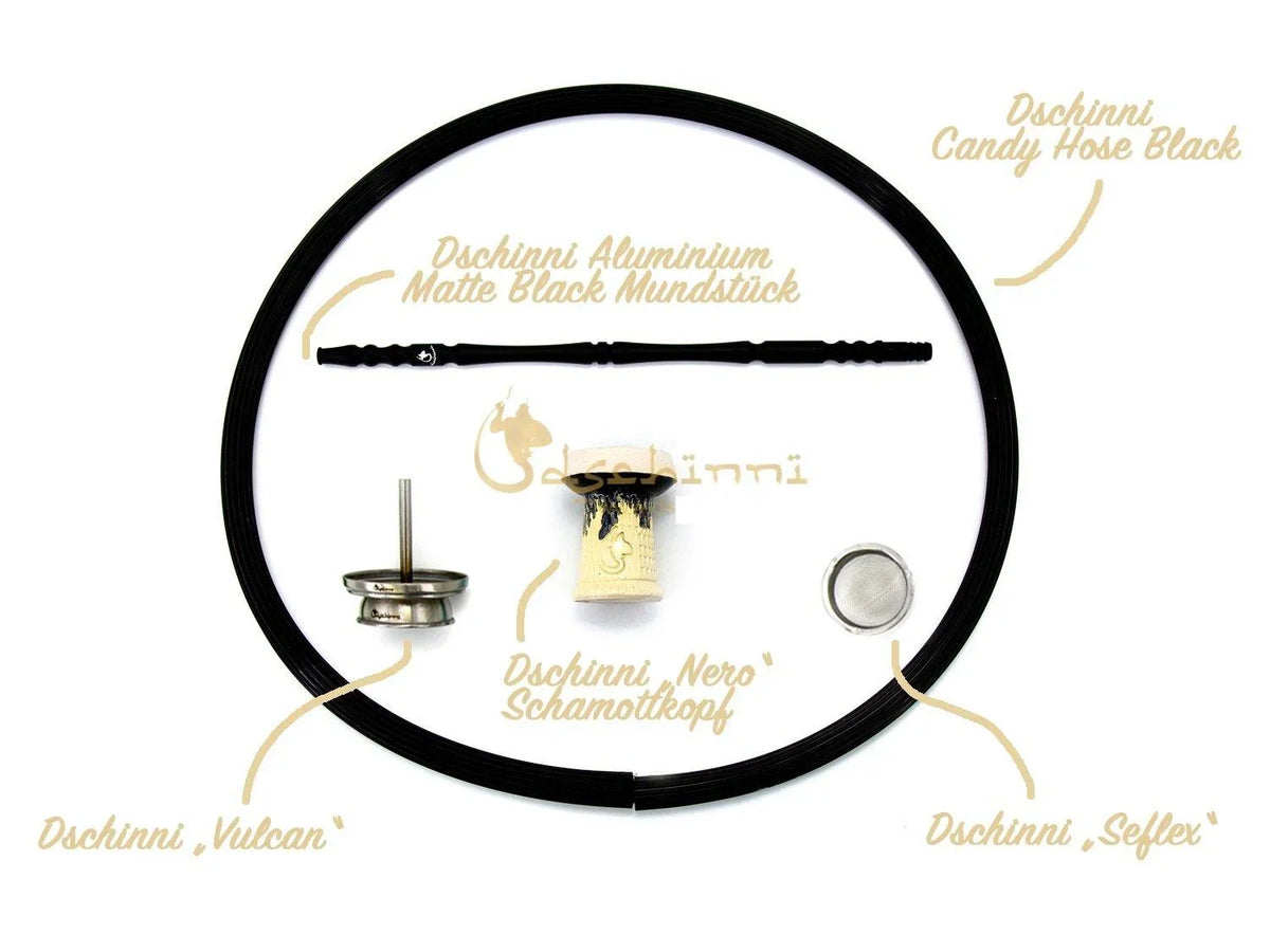 Dschinni Transformer Black Set + ProSmoke Vulcan - shishagear - UK Shisha Hookah Black Friday