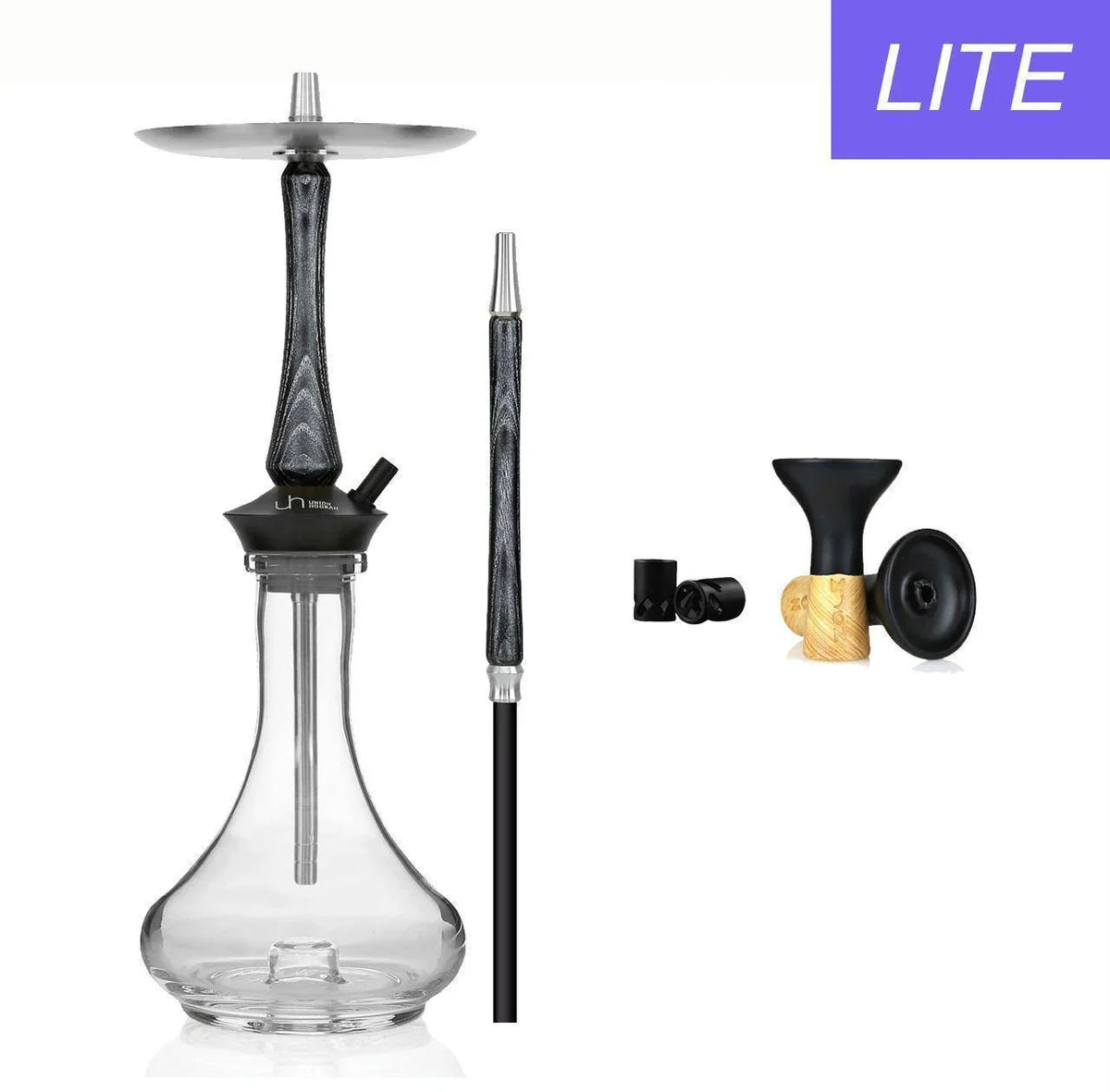 Union Hookah Sleek Black Silver Set - shishagear - UK