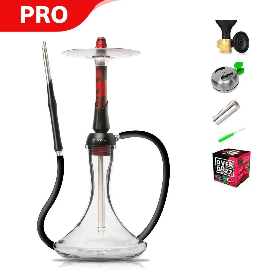Make Hookah With Base Shisha Set - Red Acrylic - shishagear - UK