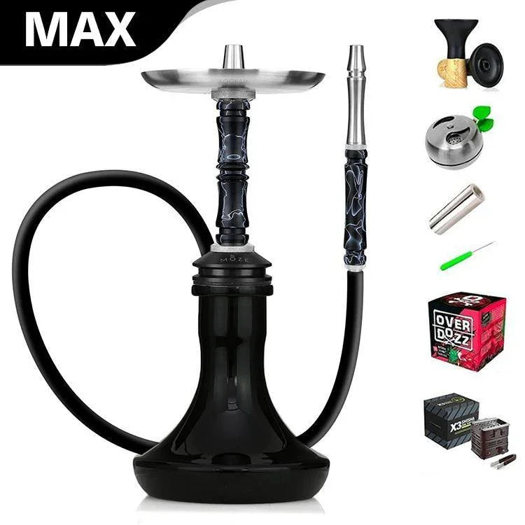Moze Breeze Two Hookah - Wavy Black - shishagear - UK Shisha Hookah Black Friday