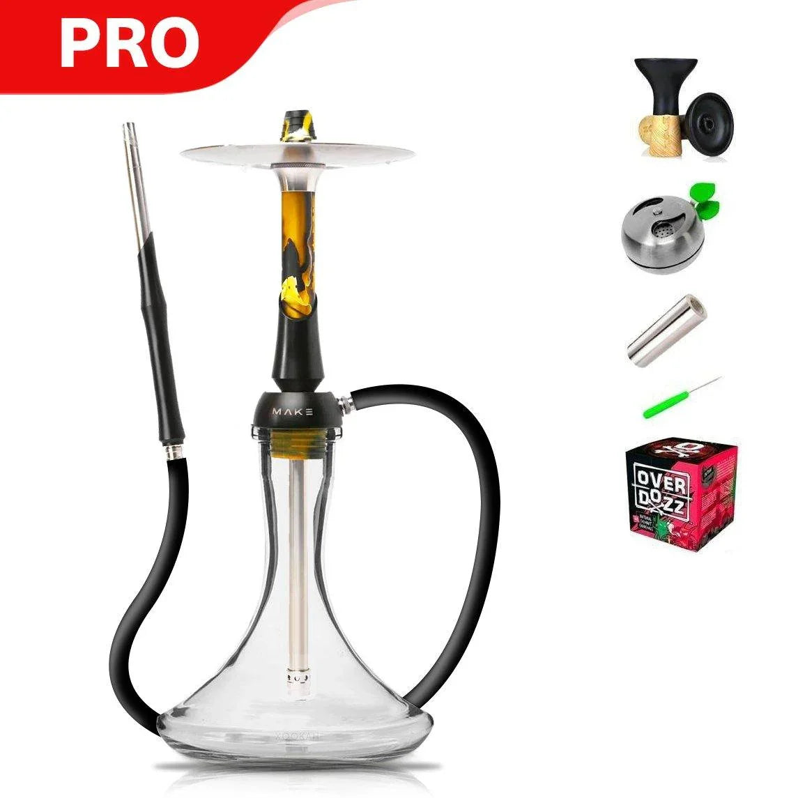 Make Hookah With Base Shisha Set - Yellow Acrylic - shishagear - UK