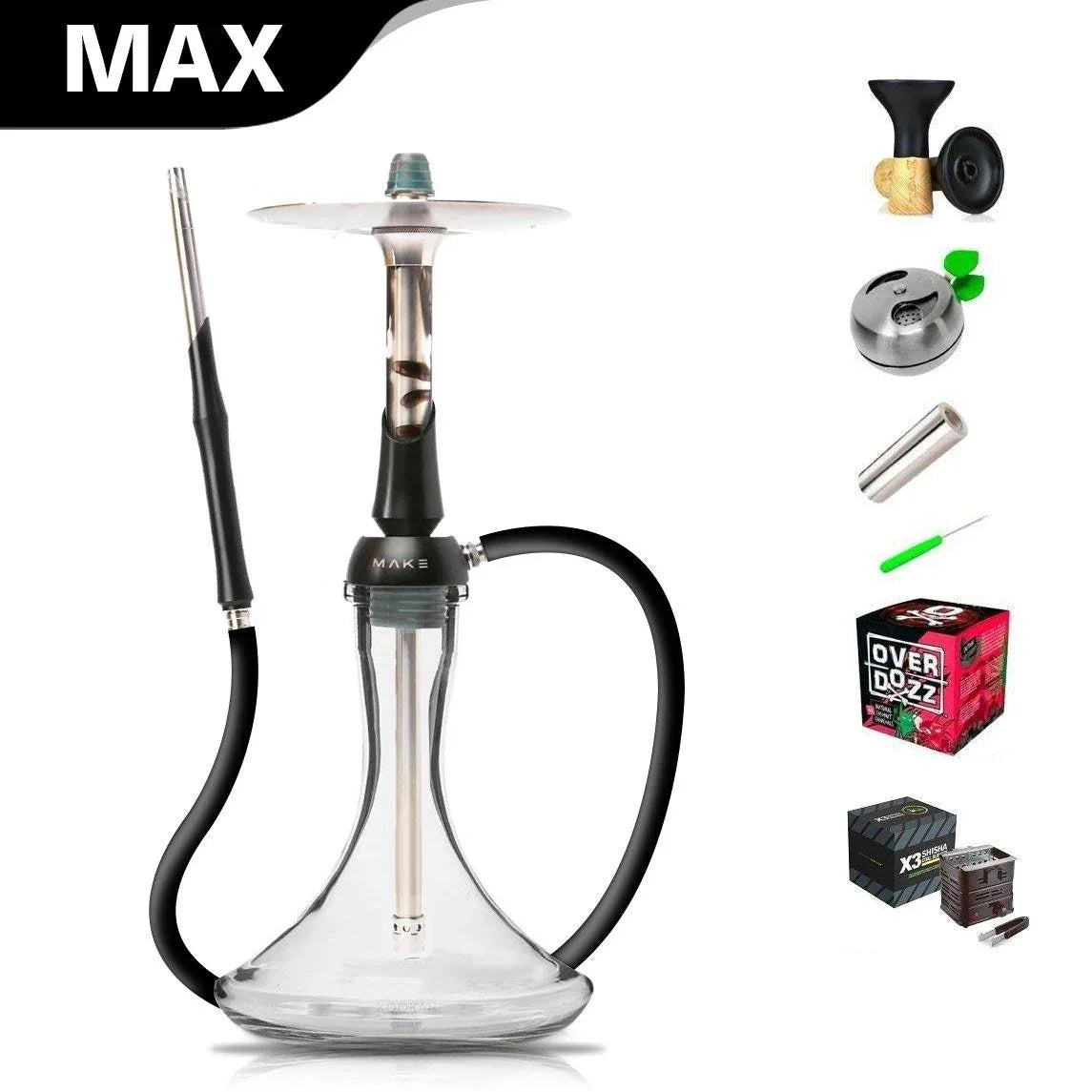 Make Hookah With Base Shisha Set - Silver Acrylic - shishagear - UK